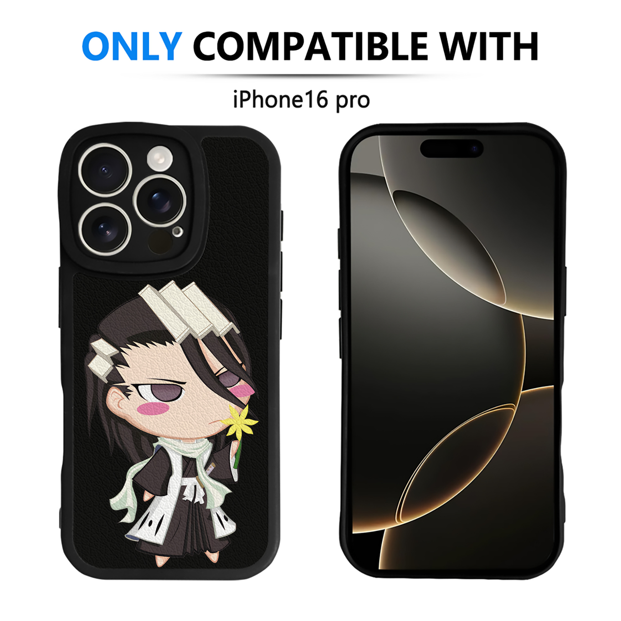 （画像用） ブリーチ くちき びゃくや BLEACH Kuchiki Byakuya 【iPhone 16シリーズ対応】シリコンスマホケース（レザー調） 材質：シリコン
